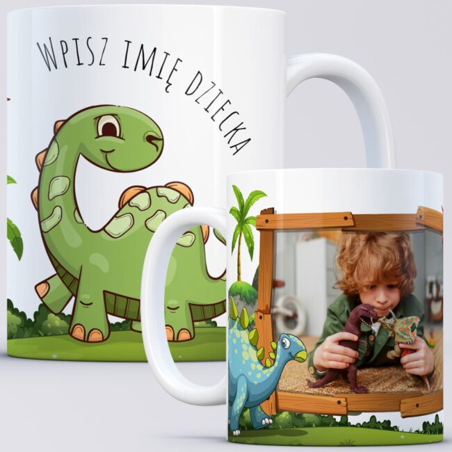 Ceramiczny Kubek DINOZAUR ze zdjęciem dla dziecka