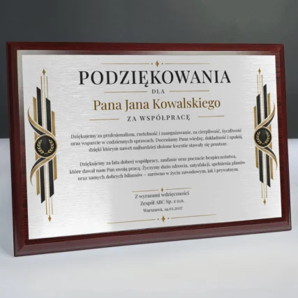 Drewniana tabliczka Podziękowanie dla księgowego