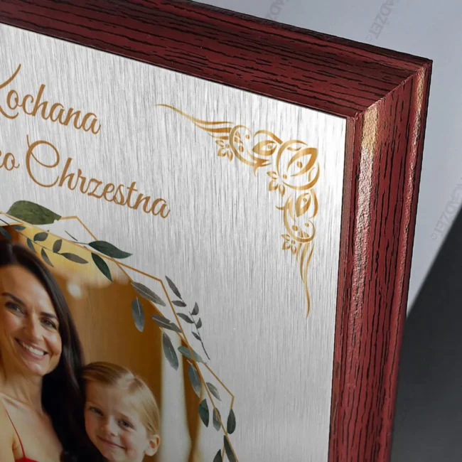 Drewniane Podziękowanie dla matki chrzestnej z komunii