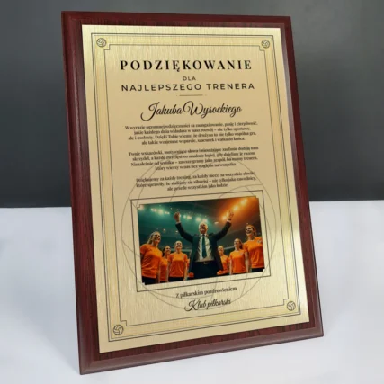Eleganckie podziękowanie Prezent dla trenera siatkówki