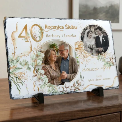 Foto granit 30x20 - 40 rocznica ślubu pamiątka ze zdjęciem