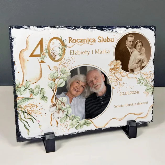 Foto granit Elegancki prezent na 40 rocznicę ślubu rodziców