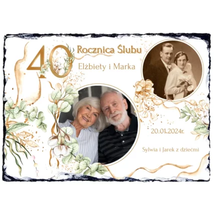 Foto granit Elegancki prezent na 40 rocznicę ślubu rodziców