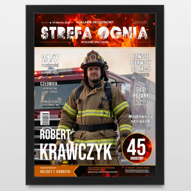 Gazeta Smieszny Plakatt dla strazaka na 45 urodziny