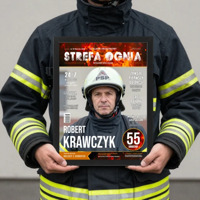 Gazeta Smieszny Prezent dla strazaka na 55 urodziny