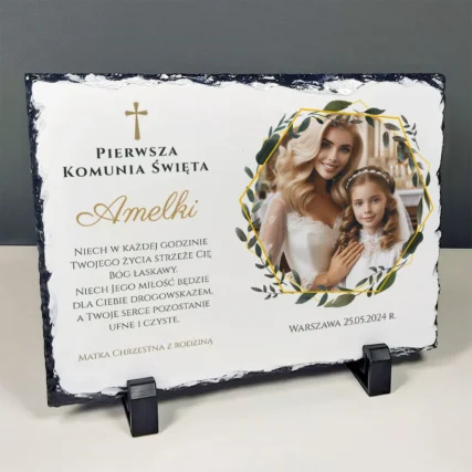 Granit Elegancka pamiątka komunijna od Matki Chrzestnej