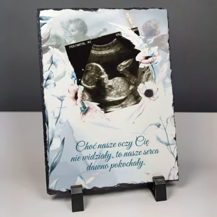 Granit Symboliczna pamiątka nienarodzonego dziecka ze zdjęciem
