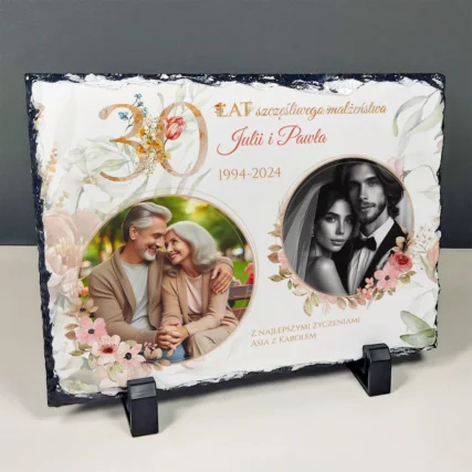 Personalizowany granit Pamiątka na 30 rocznicę ślubu