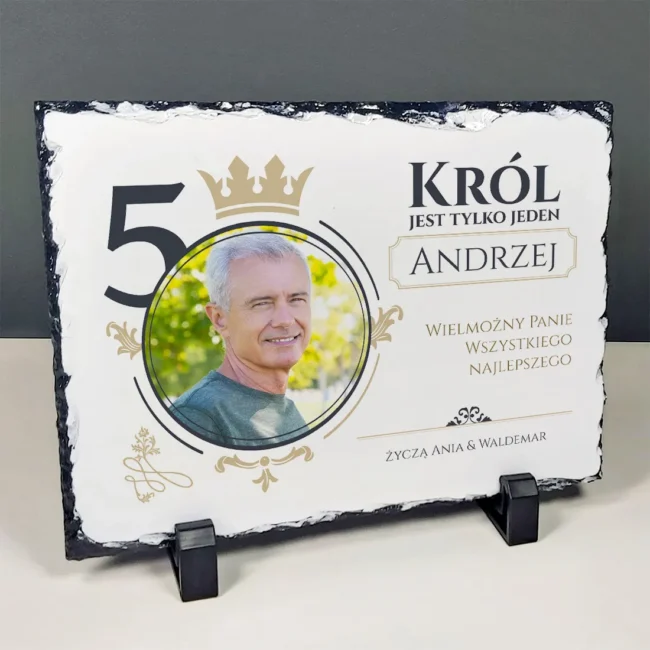 Granit ze zdjeciem Elegancki prezent na 50 urodziny dla faceta