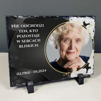 Granit ze zdjęciem Pamiątka na kamieniu na pomnik