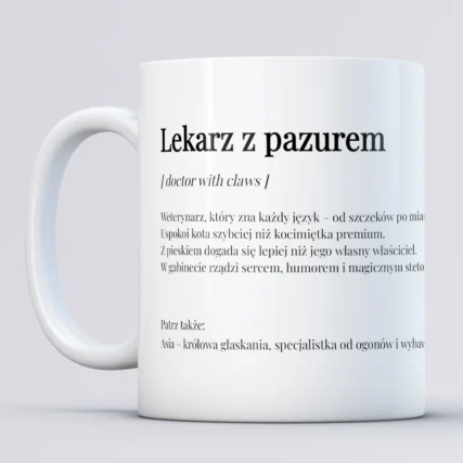 Kubek LEKARZ Z PAZUREM Prezent dla weterynarza
