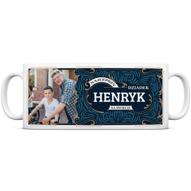 Kubek Najlepszy Dziadek ze zdjęciem i imieniem