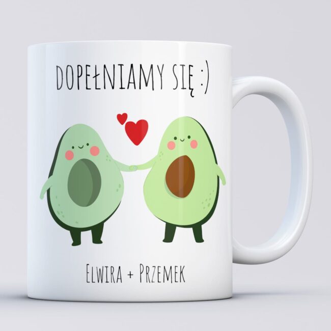 Kubek awokado dla pary walentynki dopelniamy sie