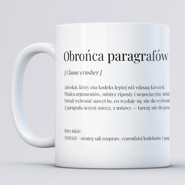 Kubek dla adwokata OBRONCA PARAGRAFOW