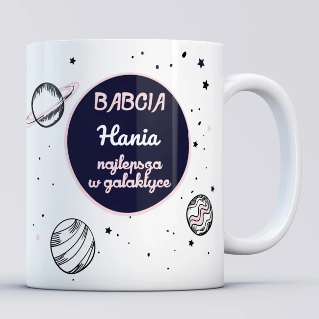 Kubek dla babci z imieniem NAJLEPSZa W GALAKTYCE
