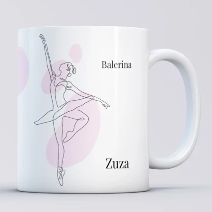 Kubek dla baletnicy BALERINA z imieniem Prezent dla tancerki baletu