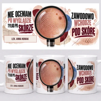 Kubek dla dermatologa z imieniem – pełny nadruk