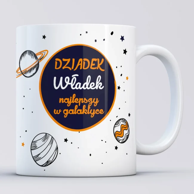 Kubek dla dziadka z imieniem NAJLEPSZY W GALAKTYCE