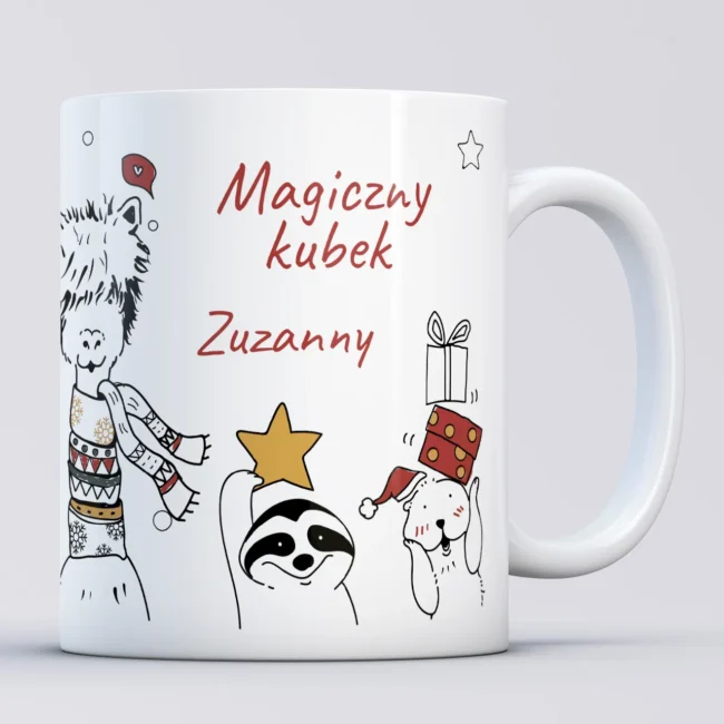 Kubek dla dziecka na gwiazdkę z imieniem ZWIERZAKI