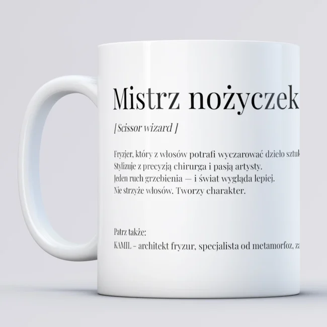 Kubek dla fryzjera MISTRZ NOZYCZEK