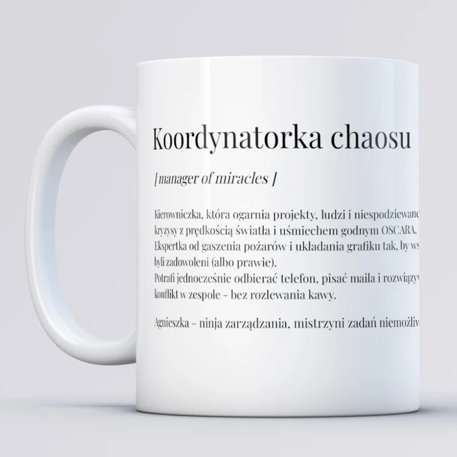 Kubek dla kierowniczki Koordynatorka chaosu