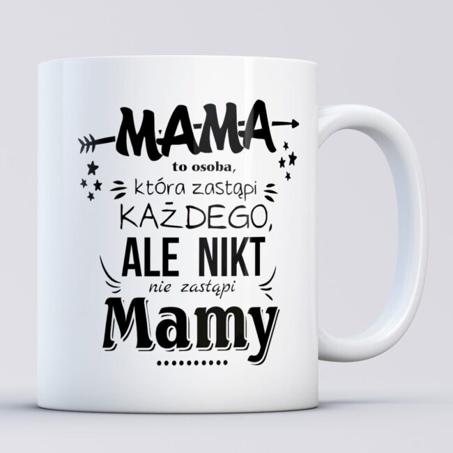 Kubek dla mamy z napisem mama zastapi kazdego