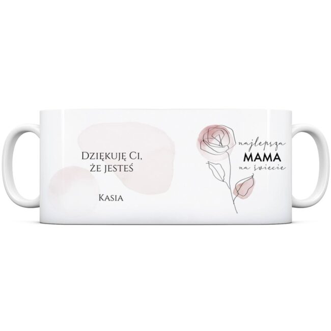 Prezent dla mamy. Kubek z różą. Najlepsza mama na świecie.