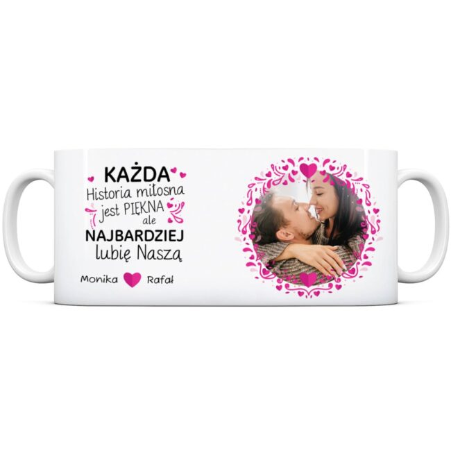 Kubek dla zakochanych na walentynki z imionami