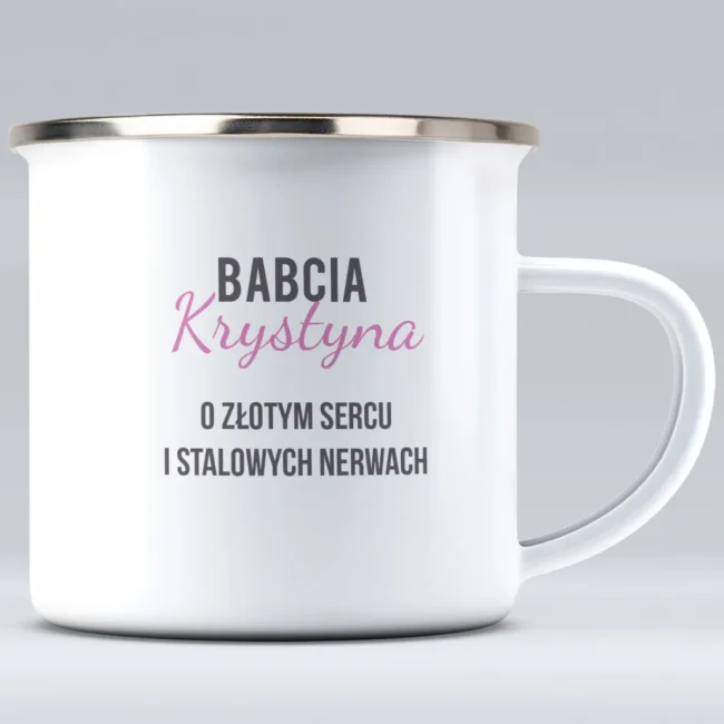 Kubek emaliowany dla babci STALOWE NERWY