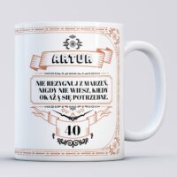 Kubek na 40 z napisem NIE REZYGNUJ Z MARZEŃ
