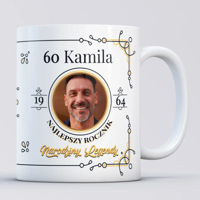 Kubek na 60 urodziny z życzeniami