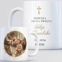 Kubek na komunię ze zdjęciem