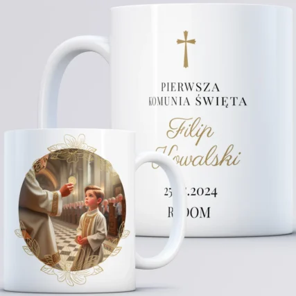 Kubek na komunię ze zdjęciem
