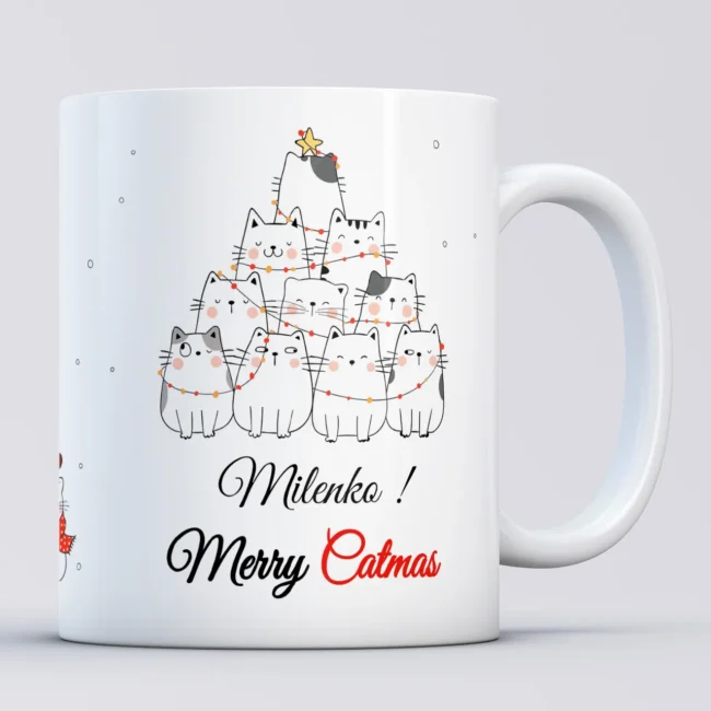 Kubek świąteczny z kotami Merry Catmas