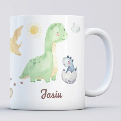 Kubek z dinozaurem dla chłopca z imieniem
