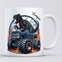 Kubek z imieniem i zdjęciem dla dziecka z dinozaurem
