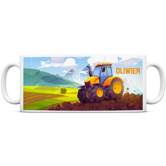 Kubek z traktorem i imieniem dla dziecka
