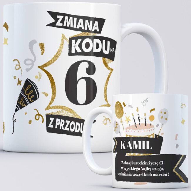 Kubek na 60tke dla Taty ZMIANA KODU NA 6 z przodu