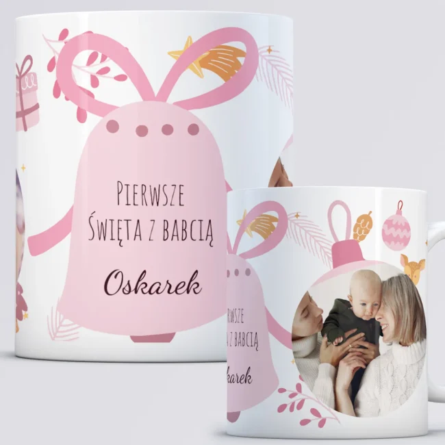 Kubek ze zdjeciami Pierwsze Swieta z babcia