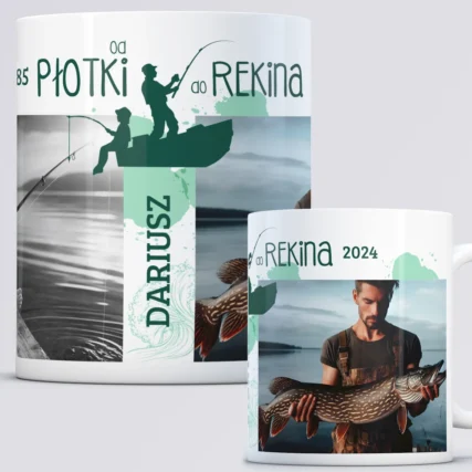 Kubek ze zdjęciami Prezent dla wędkarza na urodziny