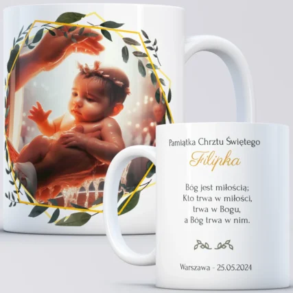 Kubek ze zdjęciem na pamiątkę Chrztu Świętego