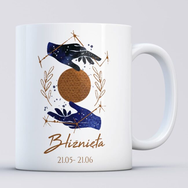 Kubek znak zodiaku bliznieta z imieniem