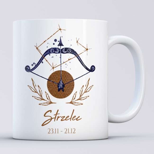Kubek znak zodiaku strzelec z imieniem