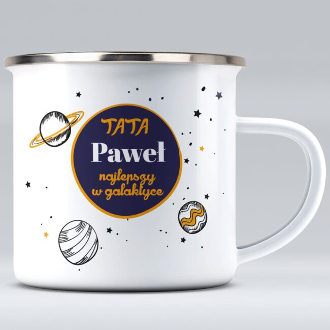 Metalowy kubek dla taty NAJLEPSZY W GALAKTYCE