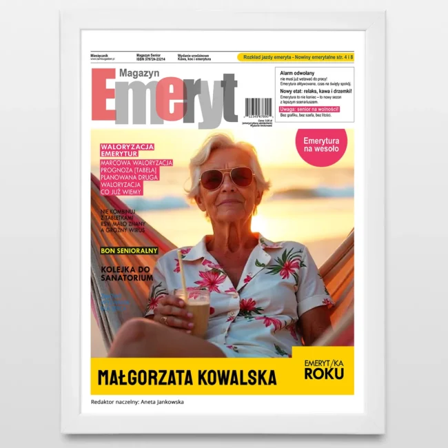 Okładka gazety Prezent dla emerytki na odejście z pracy