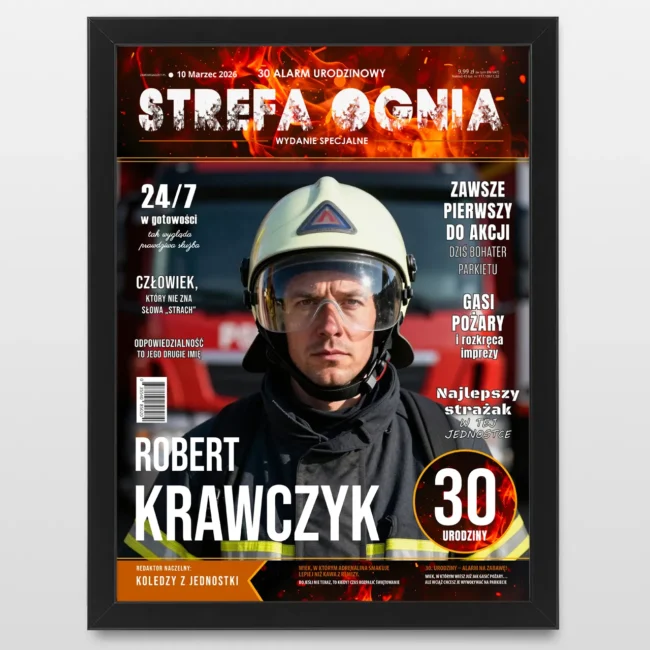 Okladka magazynu Prezent dla strazaka na 30 urodziny