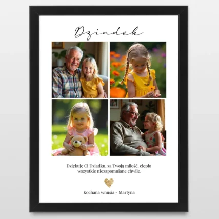 PLAKAT w ramce DLA DZIADKA z kolażem zdjęć