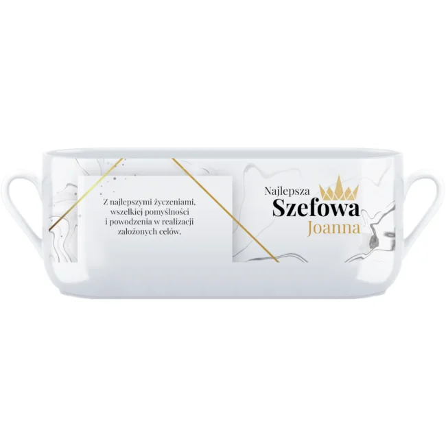 Personalizowana filiżanka dla najlepszej szefowej z życzeniami