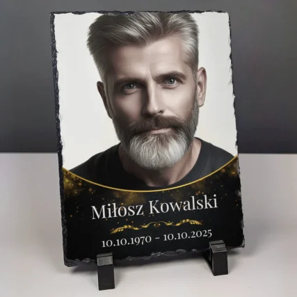 Personalizowana kamienna ramka na pomnik na zdjęcie