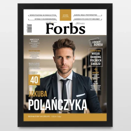 Plakat ze zdjęciem Forbes okładka na urodziny
